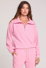 Saltwater Luxe Half Zip Seam Pullover in Petunia Pink