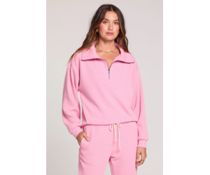 Half Zip Seam Pullover in Petunia Pink - Adorn Boutique