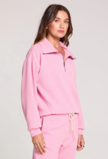 Saltwater Luxe Half Zip Seam Pullover in Petunia Pink