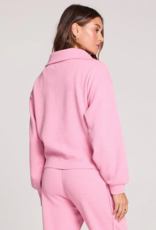 Saltwater Luxe Half Zip Seam Pullover in Petunia Pink