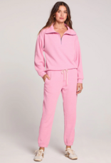 Saltwater Luxe Half Zip Seam Pullover in Petunia Pink