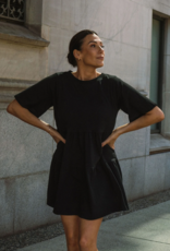 Brunette the Label Tiered Dress in Black