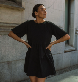 Brunette the Label Tiered Dress in Black