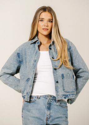 Brunette the Label Tiny Floral Magali Denim Jacket