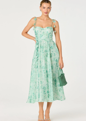 ASTR Halcyon 3D Flower Appliqué Midi Dress