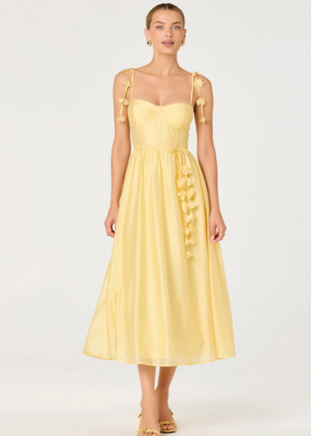 ASTR Halcyon 3D Flower Appliqué Midi Dress