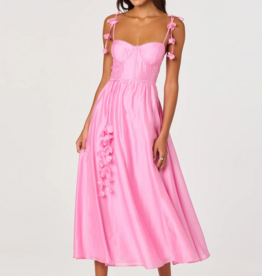 ASTR Halcyon 3D Flower Appliqué Midi Dress