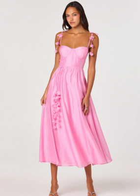 ASTR Halcyon 3D Flower Appliqué Midi Dress *Medium & Large Left*