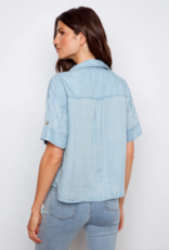 Charlie B Conchita Short Sleeve Button-Front Blouse