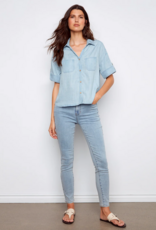 Charlie B Conchita Short Sleeve Button-Front Blouse