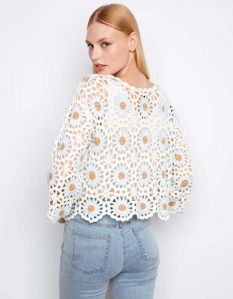 Charlie B Jean Flower Crochet Sweater