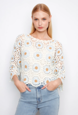 Charlie B Jean Flower Crochet Sweater