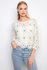 Charlie B Jean Flower Crochet Sweater