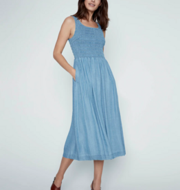 Charlie B Mabel Sleeveless Tencel Maxi Dress with Smocked Bodice
