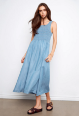 Charlie B Mabel Sleeveless Tencel Maxi Dress with Smocked Bodice
