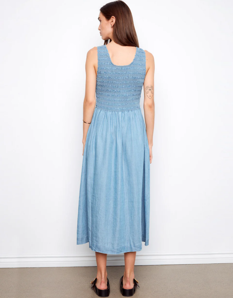 Charlie B Mabel Sleeveless Tencel Maxi Dress with Smocked Bodice