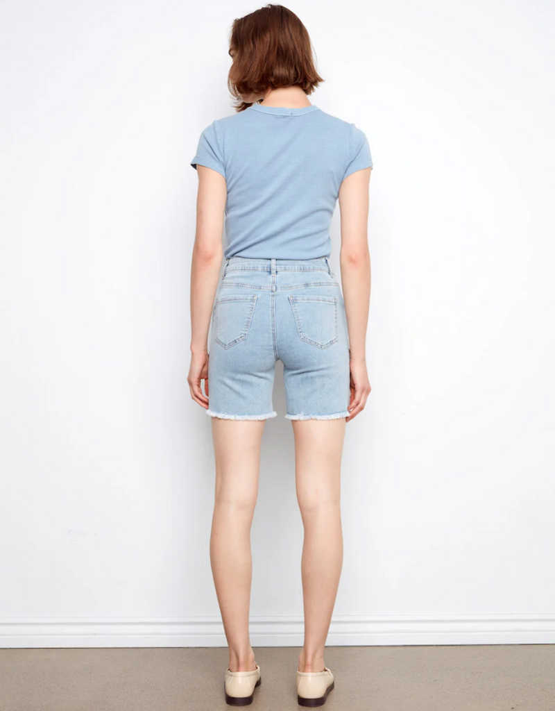 Charlie B Honoria Embroidered Denim Shorts
