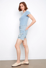 Charlie B Honoria Embroidered Denim Shorts