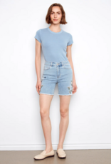 Charlie B Honoria Embroidered Denim Shorts
