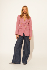 John and Jenn Laurent Blazer in Cherry Houndstooth