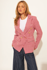 John and Jenn Laurent Blazer in Cherry Houndstooth