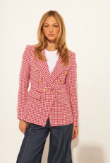 John and Jenn Laurent Blazer in Cherry Houndstooth