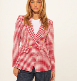 John and Jenn Laurent Blazer in Cherry Houndstooth