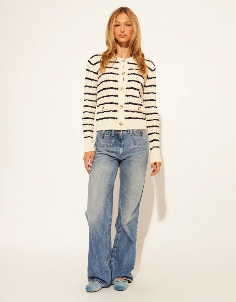 John and Jenn Lyam Cardigan in Nautical Stripe