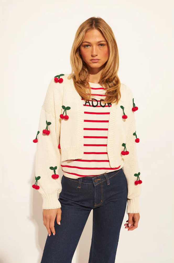 トップス cherryboy407 Ezra Cherry Pop Cardigan - Adorn Boutique