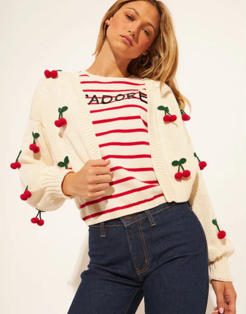 John and Jenn Ezra Cherry Pop Cardigan