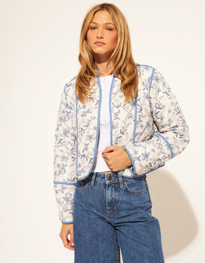 John and Jenn Marion Reversible Quilted Jacket in Iris Vines