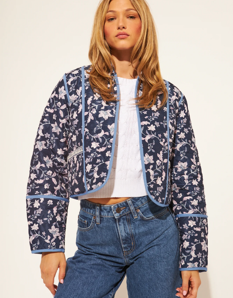 John and Jenn Marion Reversible Quilted Jacket in Iris Vines
