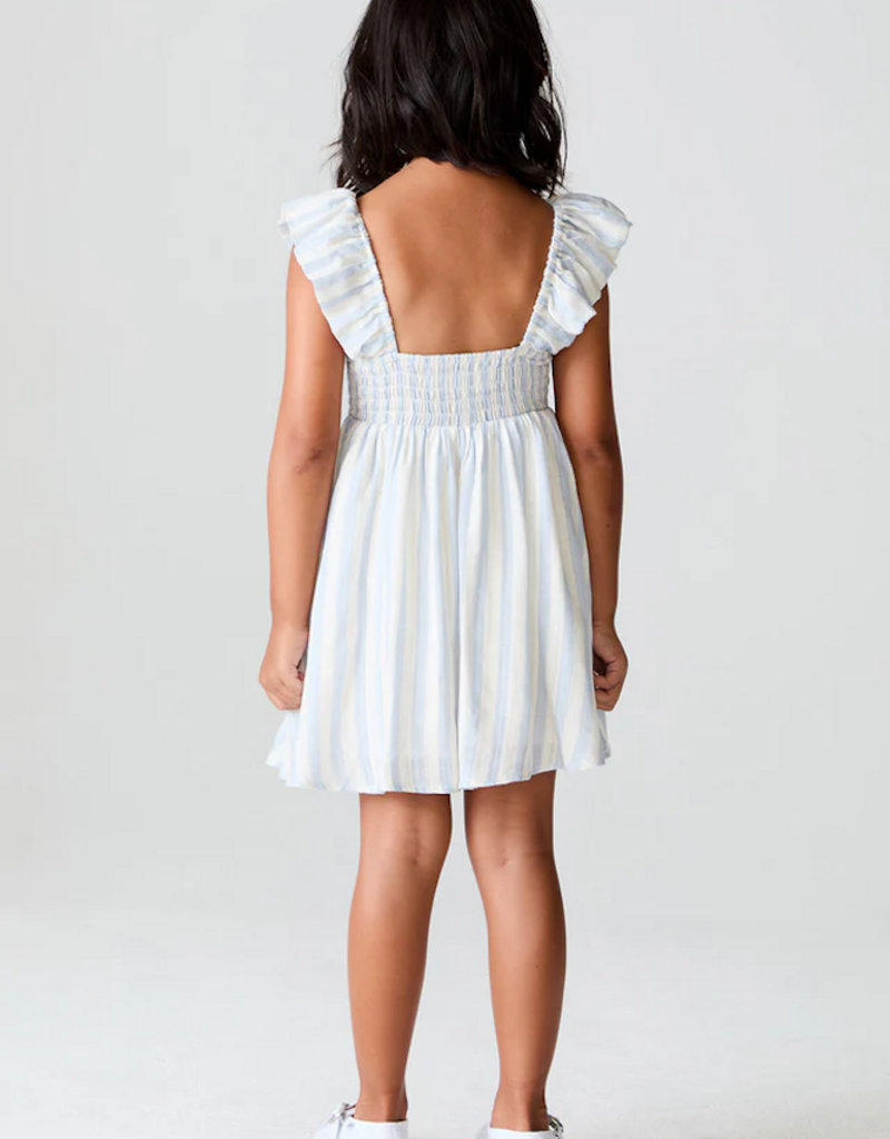 Saltwater Luxe Kids Crocket Mini Dress in Cloud Blue