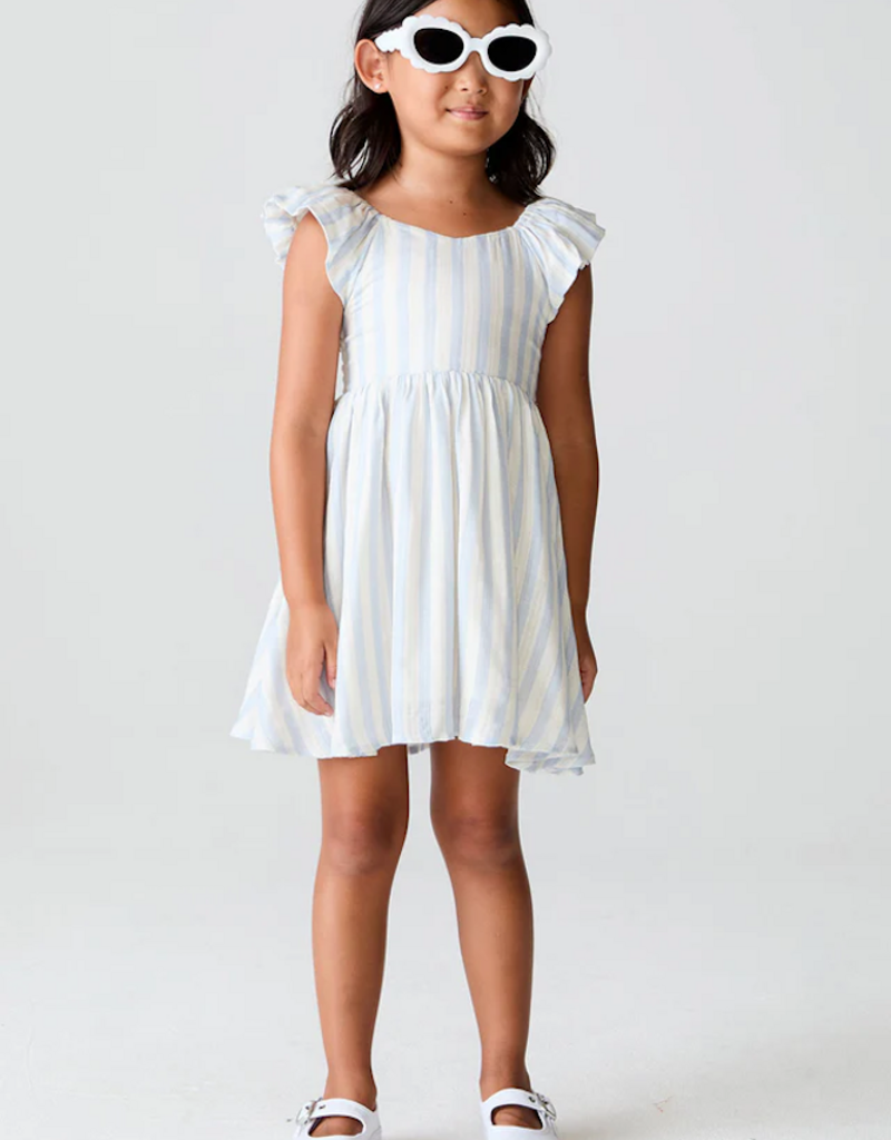 Saltwater Luxe Kids Crocket Mini Dress in Cloud Blue
