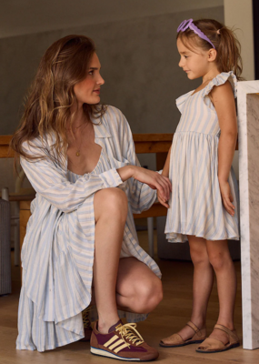 Saltwater Luxe Kids Crocket Mini Dress in Cloud Blue