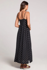 Saltwater Luxe Arosa Midi Dress in Black w/ White Polka Dots