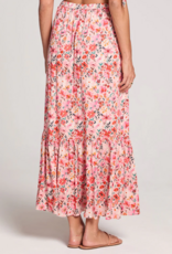 Saltwater Luxe Kandace Midi Skirt in Pink Multi Floral