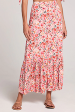 Saltwater Luxe Kandace Midi Skirt in Pink Multi Floral