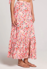 Saltwater Luxe Kandace Midi Skirt in Pink Multi Floral