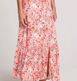 Saltwater Luxe Kandace Midi Skirt in Pink Multi Floral
