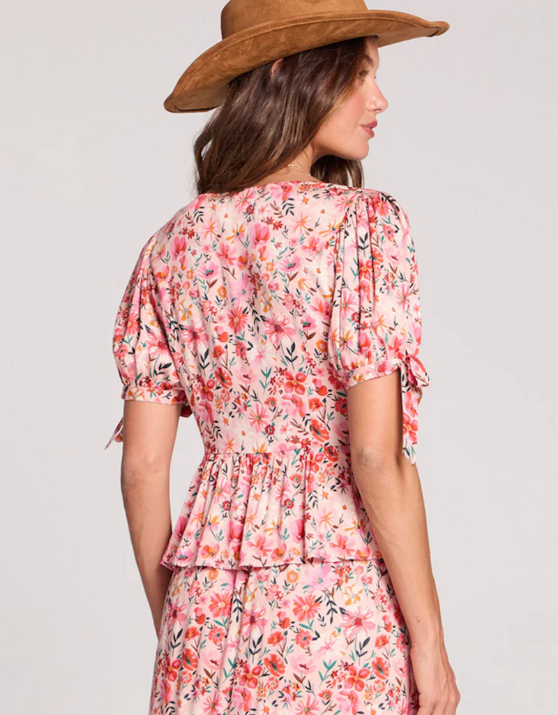 Saltwater Luxe Goldey Top in Pink Multi Floral