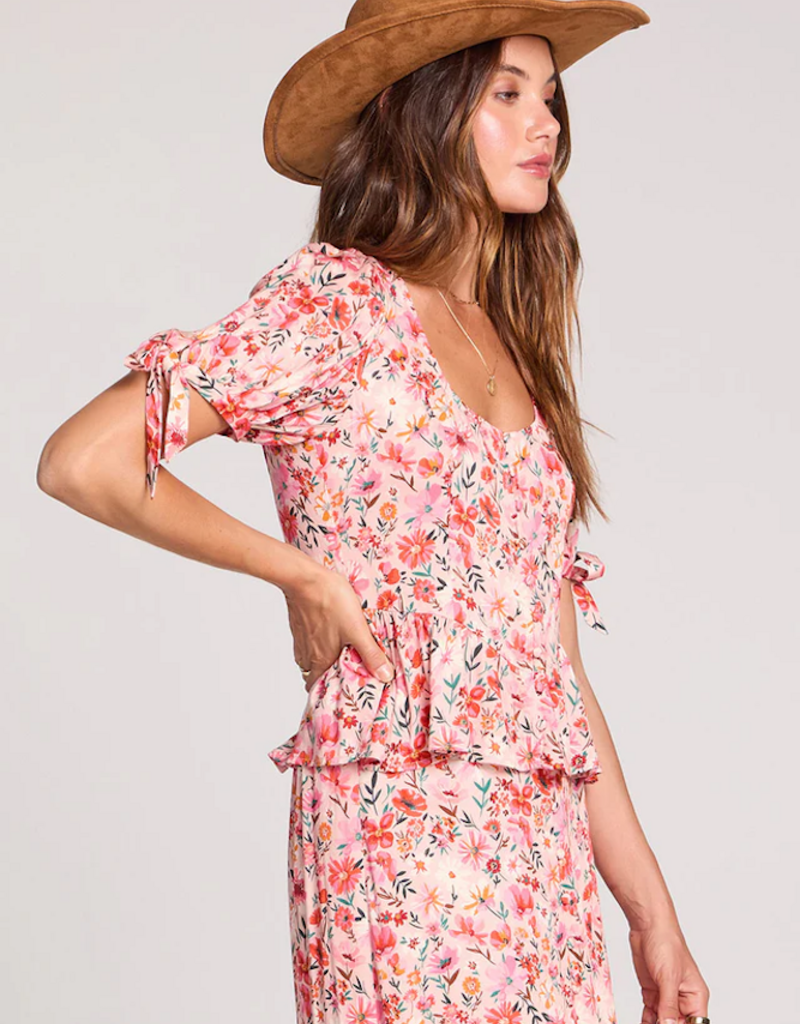 Saltwater Luxe Goldey Top in Pink Multi Floral