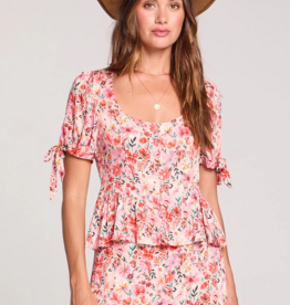 Saltwater Luxe Goldey Top in Pink Multi Floral