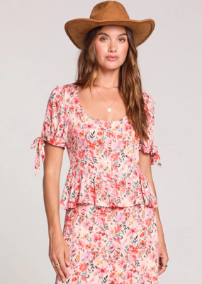 Saltwater Luxe Goldey Top in Pink Multi Floral