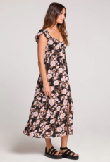 Saltwater Luxe Nandi Maxi Dress in Black/Pink Floral