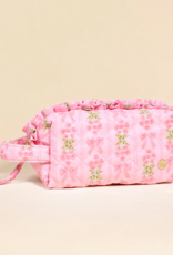 The Darling Effect Oh So Fancy Essentials Quilted Cosmetic Pouch in Pink