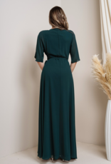 Soieblu Mary Wrap Maxi Dress in Hunter Green