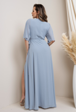Soieblu Mary Wrap Maxi Dress in Dusty Blue