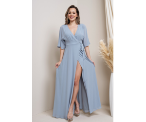 chinese dress ladies Meadow Maxi Dress Cream/Dusty Blue / L