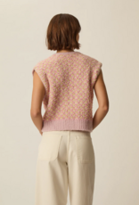 Des Petits Hauts April Sleeveless Knit Vest in Multicolour Tweed